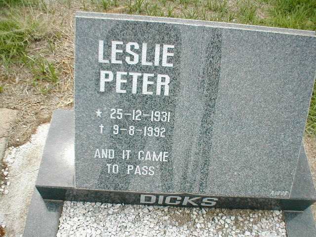 DICKS Leslie Peter 1931-1992