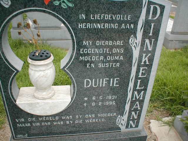 DINKELMANN Duifie 1931-1995