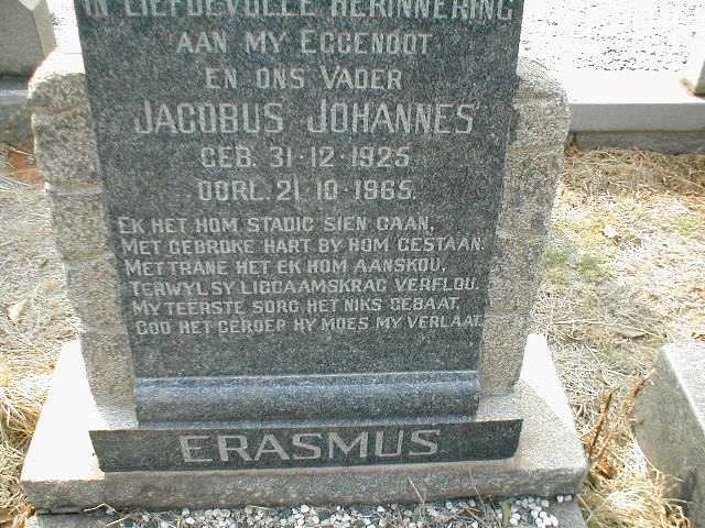 ERASMUS Jacobus Johannes 1925-1965