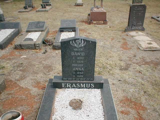 ERASMUS Dawid 1887-1970 &amp; Anna 1892-1948