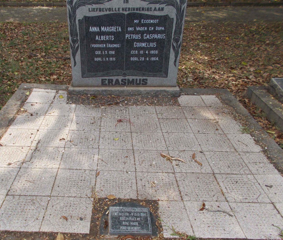 ERASMUS Petrus Casparus Cornelius 1908-1964 &amp; Anna Margreta ALBERTS formerly ERASMUS 1916-1975