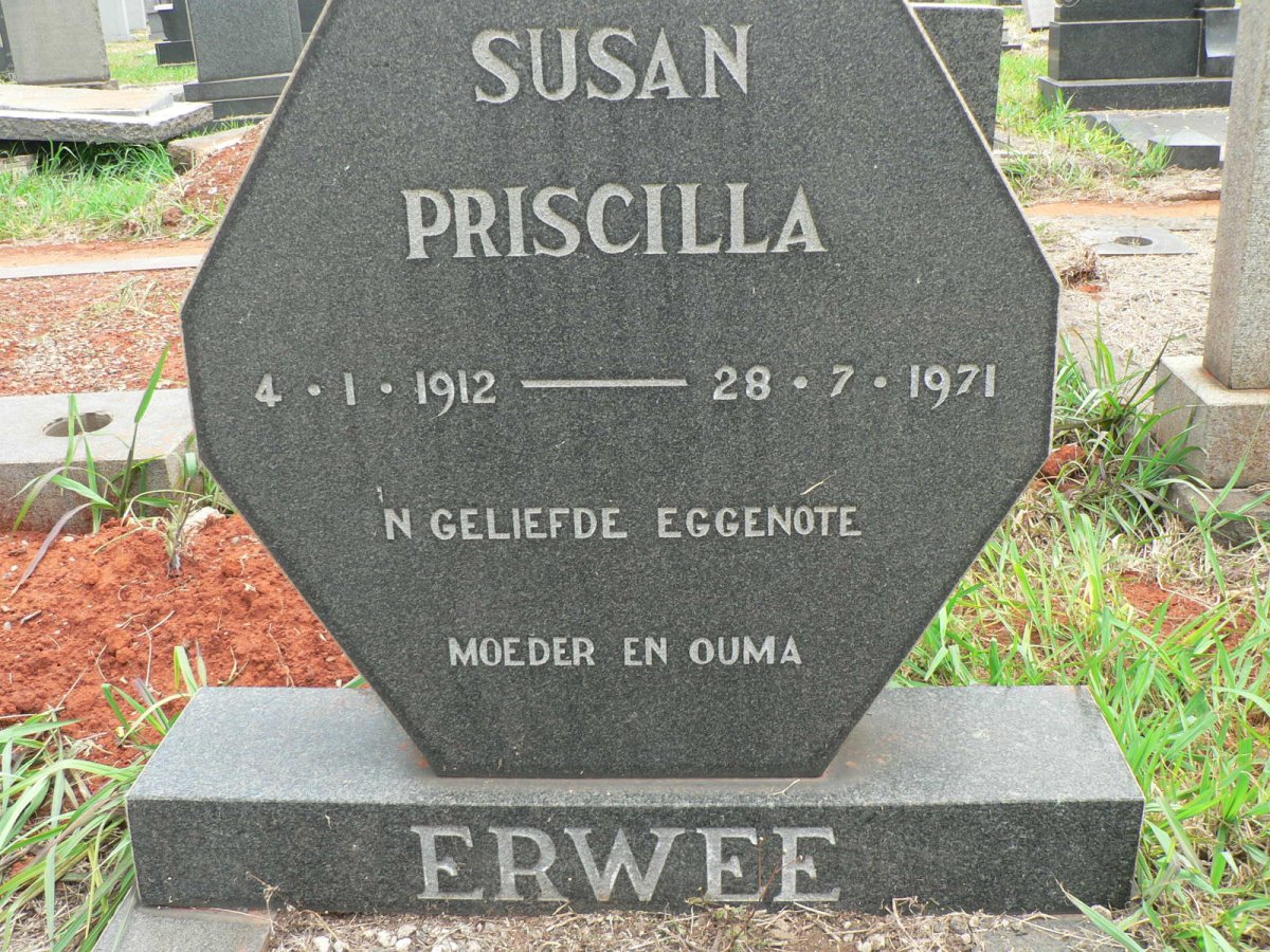 ERWEE Susan Priscilla 1912-1971