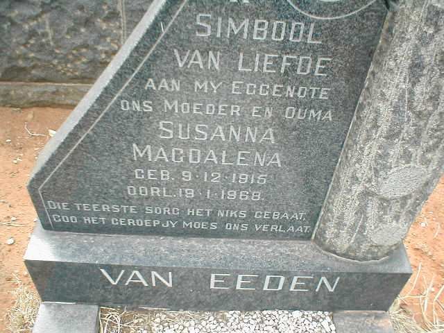 EEDEN Susanna Magdalena, van 1915-1968