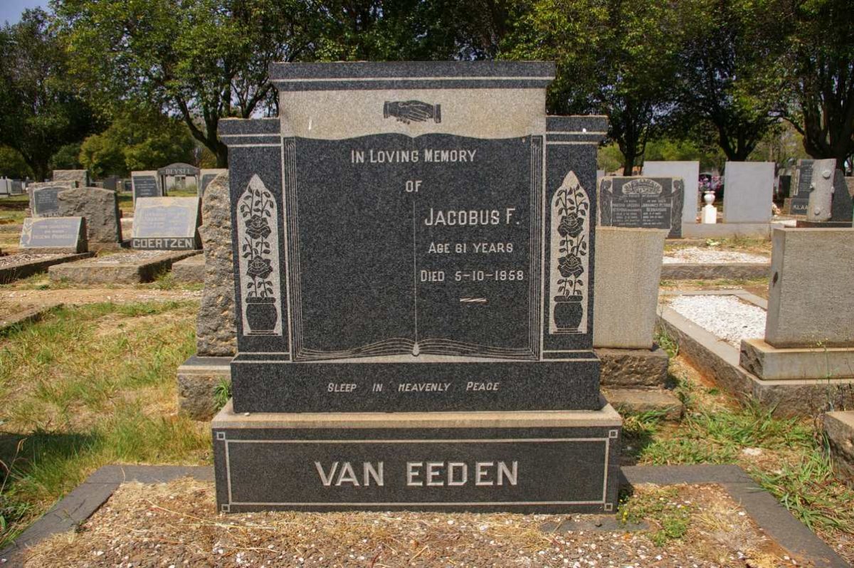 EEDEN Jacobus F., van -1958