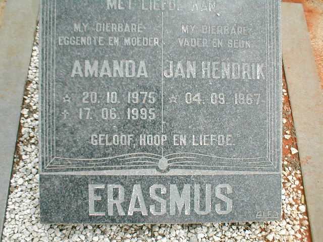 ERASMUS Jan Hendrik 1967- &amp; Amanda 1975-1995