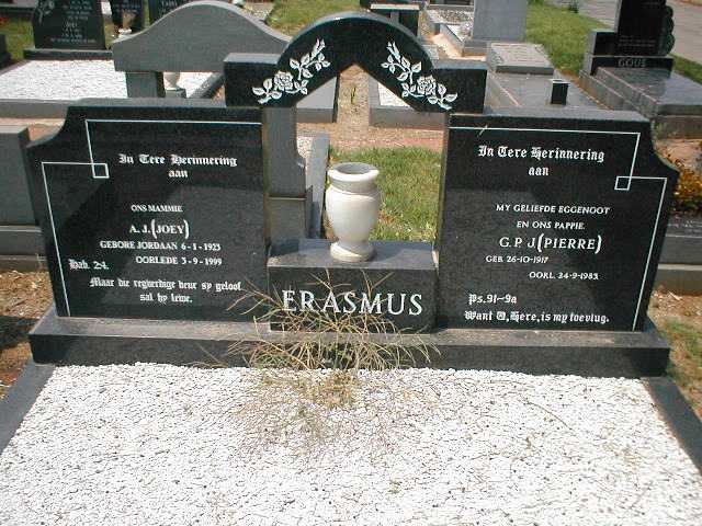 ERASMUS C.P.J. 1917-19?? &amp; A.J. JORDAAN 1923-1999