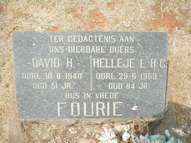 FOURIE David H. -1940 &amp; Helleje L.H.C. -1969