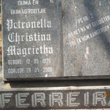 FERREIRA Petronella Christina Magrietha 1925-2006