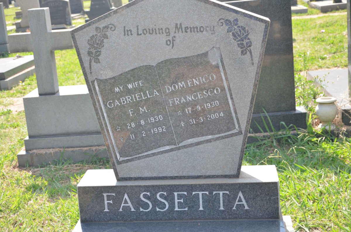 FASSETTA Domenico Francesco 1930-2004 &amp; Gabriella F.M. 1930-1992