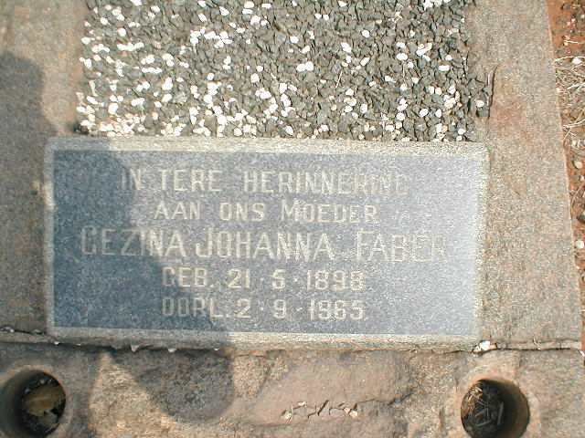 FABER Gezina Johanna 1898-1965