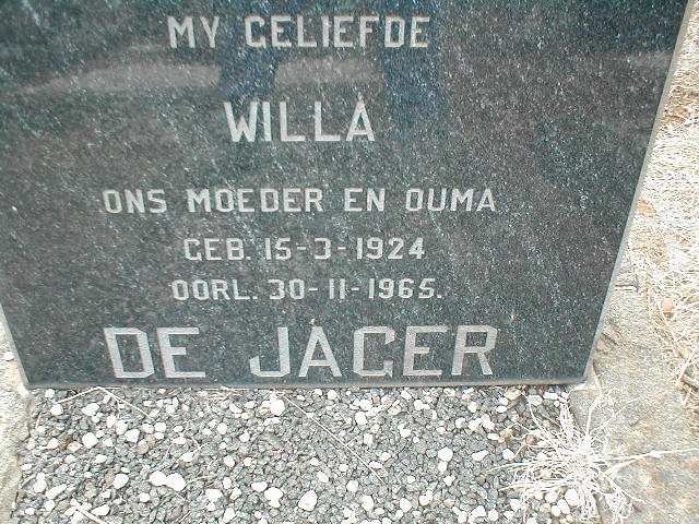 JAGER Willa, de 1924-1965