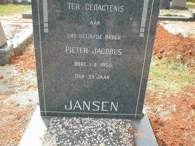 JANSEN Pieter Jacobus  -1965