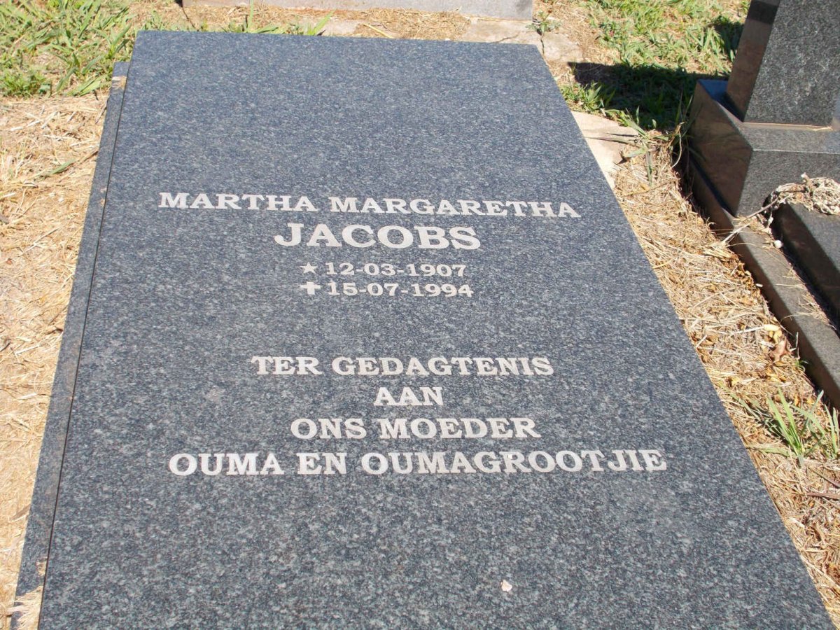 JACOBS Pieter Daniel 1899-1975 &amp; Martha Margaretha 1907-1994