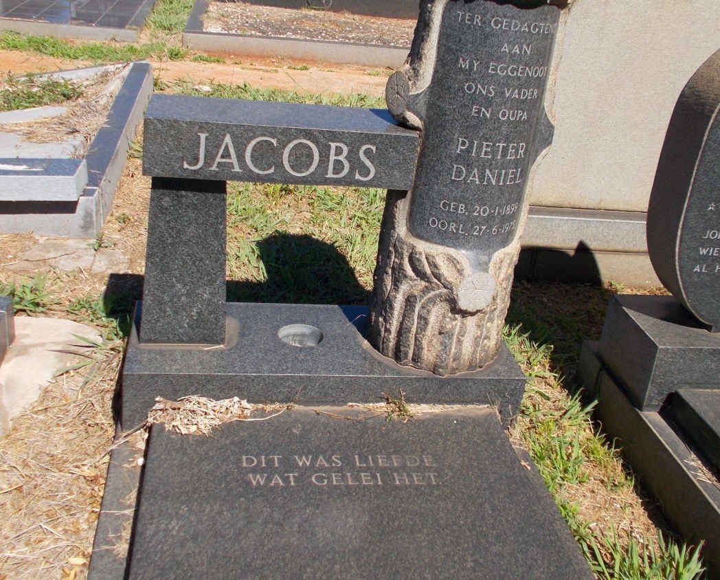 JACOBS Pieter Daniel 1899-1975 &amp; Martha Margaretha 1907-1994
