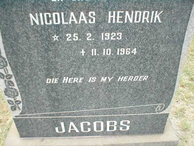 JACOBS Nicolaas Hendrik  1923-1964