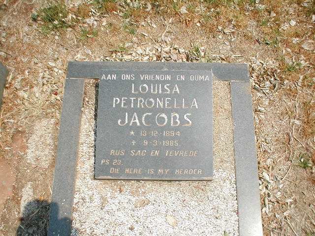 JACOBS Louisa Petronella 1894-1985