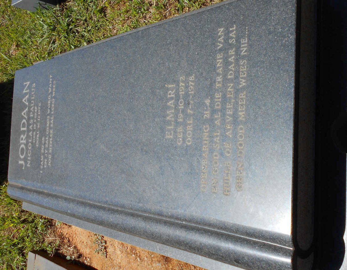 JORDAAN Nicolaas Paulus 1947-1976 :: JORDAAN Elmarí 1972-1978