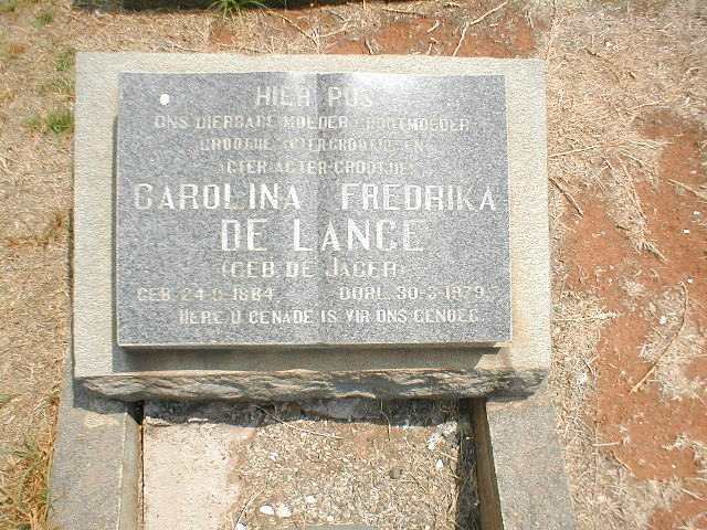 LANGE Carolina Frederika, de nee DE JAGER  1884-1979
