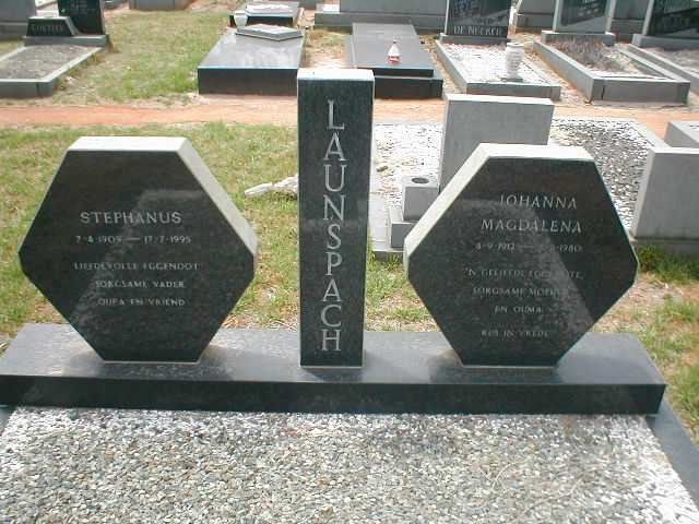 LAUNSPACH Stephanus 190?-1995 &amp; Johanna Magdalena 1912-1980