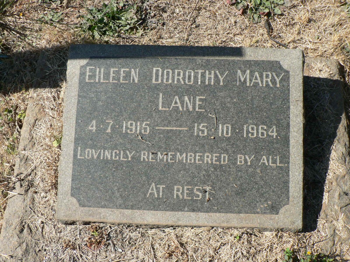 LANE V.N. 1904-1976 :: LANE Eileen Dorothy Mary 1915-1964