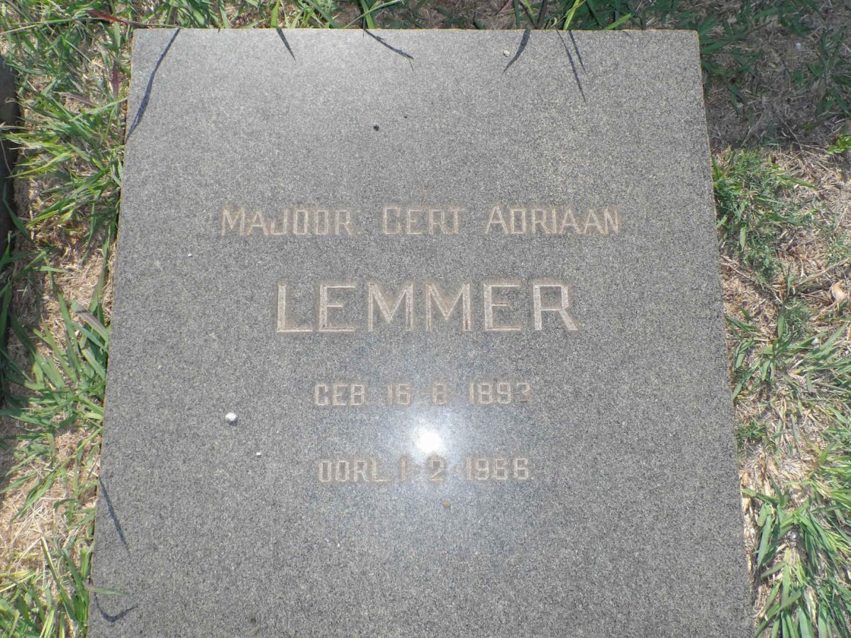 LEMMER Gert Adriaan 1893-1966