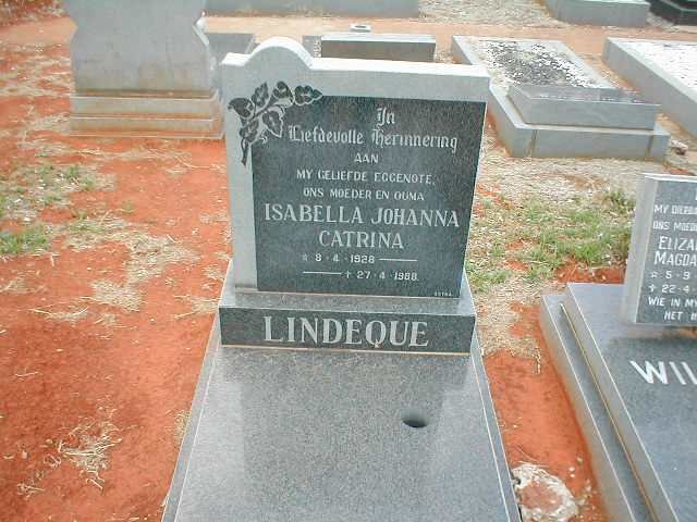 LINDEQUE Isabella Johanna Catrina 1928-1988