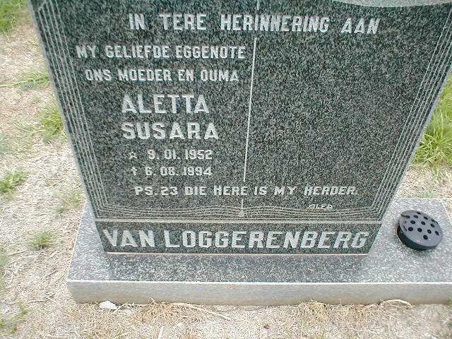 LOGGERENBERG Aletta Susanna, van 1952-1994