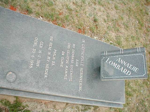 LOMBARD Annatjie 1918-1988