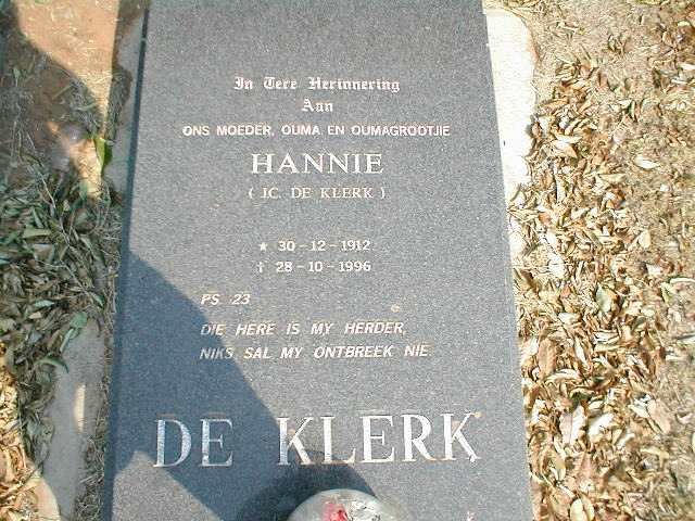 KLERK Hannie, de 1912-1996