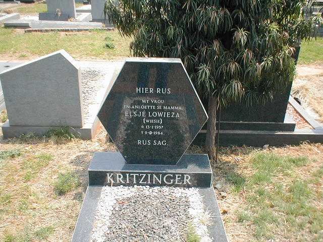 KRITZINGER Elsjé Lowieza 1957-1984