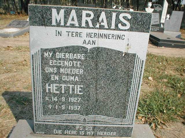 MARAIS Hettie 1927-1997