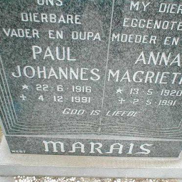 MARAIS Paul Johannes 1916-1991 &amp; Anna Magrietha 1920-1991