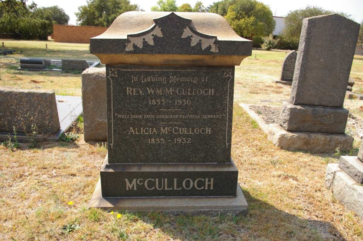 McCULLOCH Wm. 1853-1930 &amp; Alicia 1855-1932