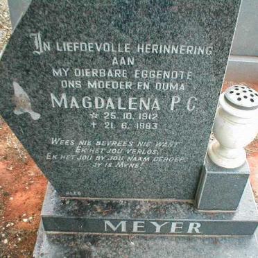MEYER Magdalena P.C. 1912-1983