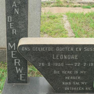 MERWE Leonore, van der 1956-1971