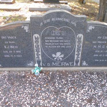 MERWE N.J., v.d. 1897-1969 &amp; M.M.C. 1898-1965