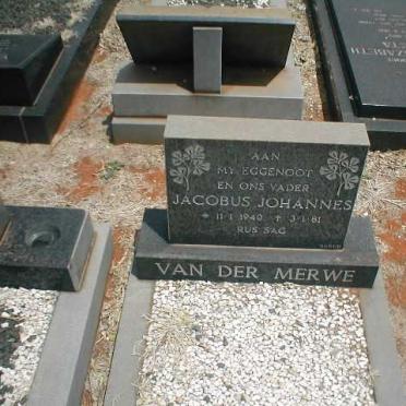 MERWE Jacobus Johannes, van der 1940-1981