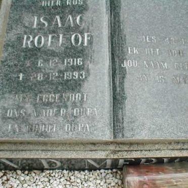 MERWE Isaac Roelof, v.d. 1916-1993