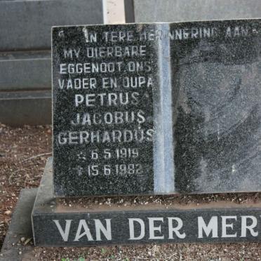 MERWE Petrus Jacobus Gerhardus, van der 1919-1982