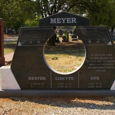 MEYER Gys 1933-1998 &amp; Hester 1940- :: MEYER Lizette 1963-1999