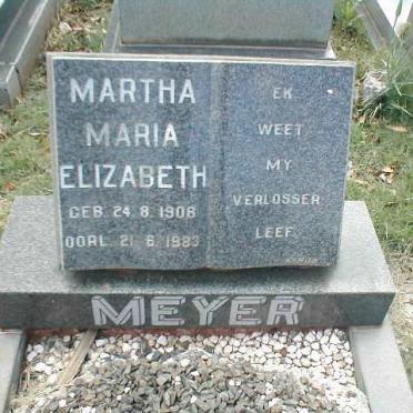 MEYER Martha Maria Elizabeth 1908-1983