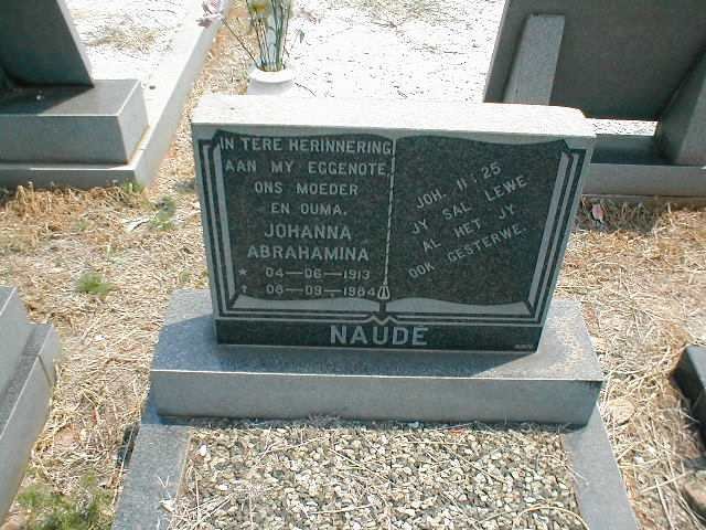 NAUDÉ Johanna Abrahamina 1913-1984