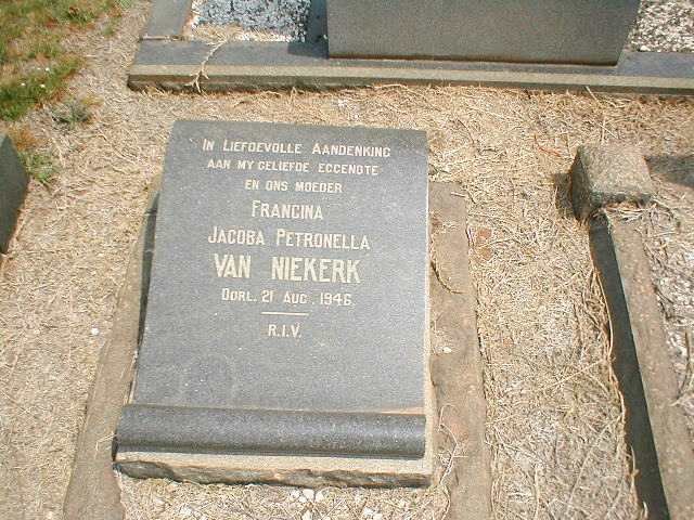 NIEKERK Francina Jacoba Petronella, van   - 1946