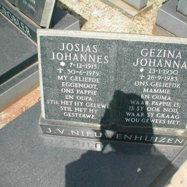 NIEUWENHUIZEN Josias Johannes, J.v. 1913-1979 &amp; Gezina Johanna 1930-1983