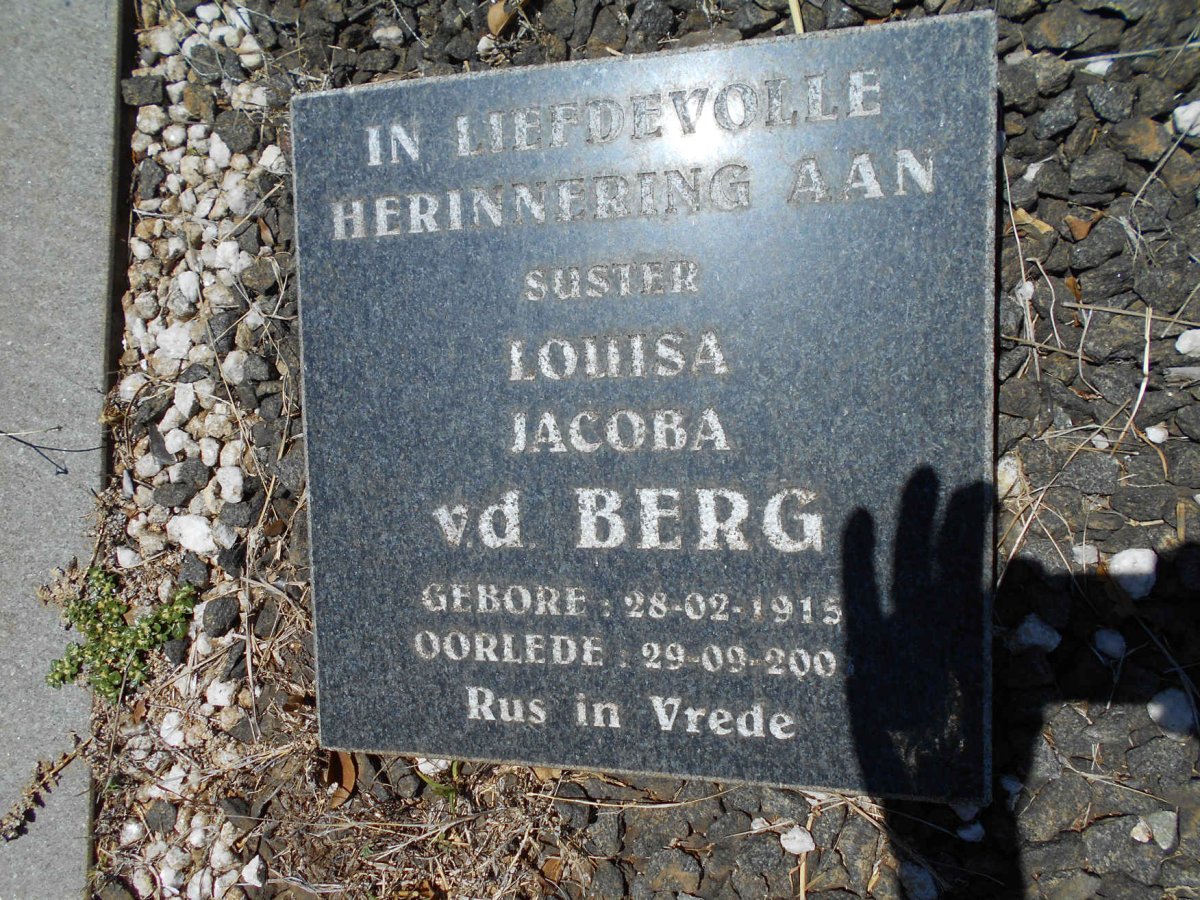 BERG Louisa Jacoba, v.d. 1915-2001