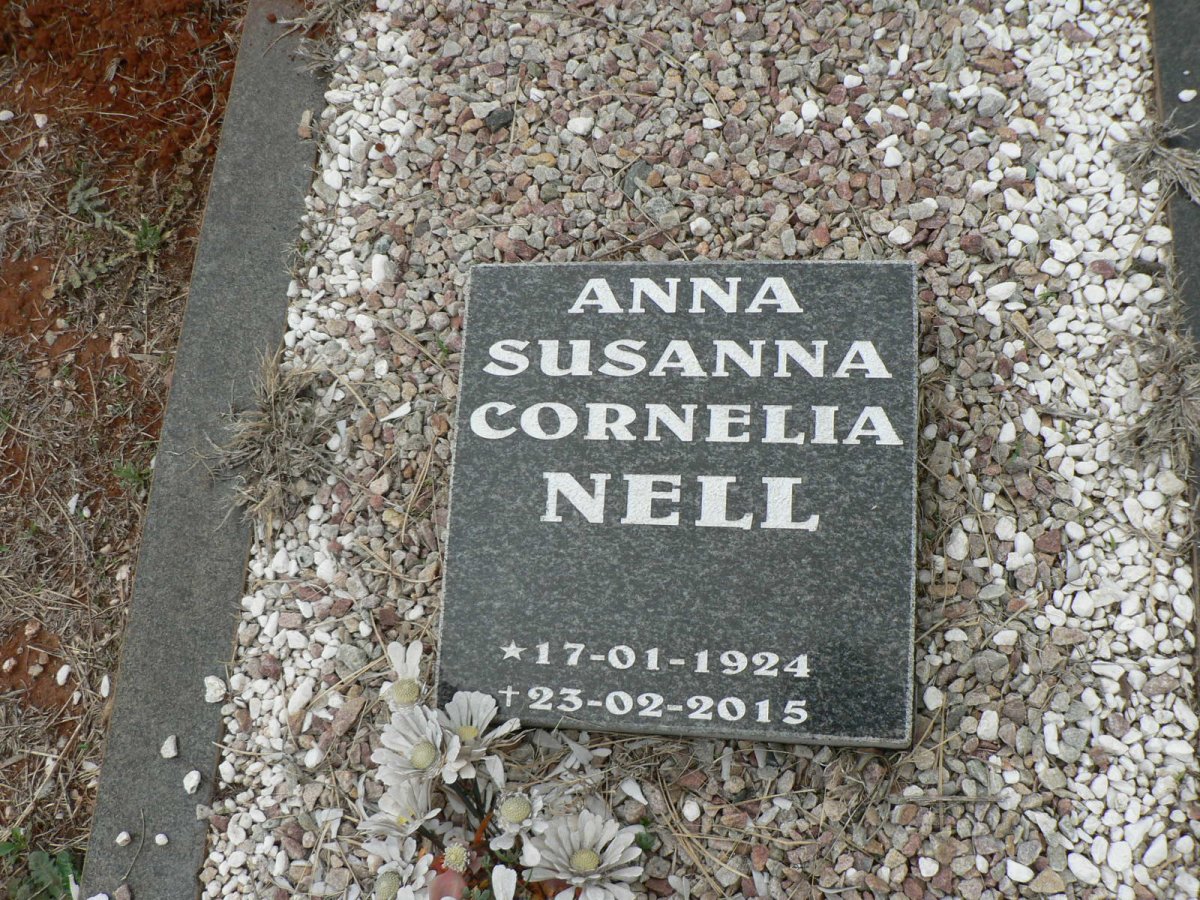 NELL Gerhardus Stephanus 1917-1980 &amp; Anna Susanna Cornelia 1924-2015