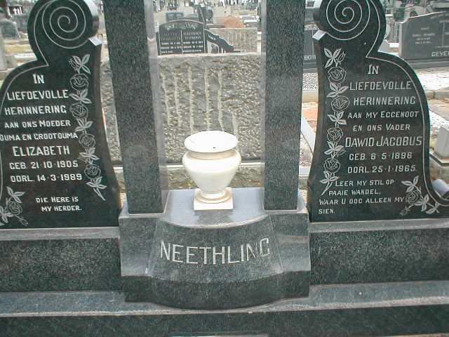 NEETHLING Dawid Jacobus 1896-1965 &amp; Elizabeth 1905-1989