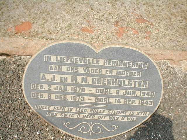 OBERHOLSTER A.J. 1870-1940 &amp; M.M. 1873-1943