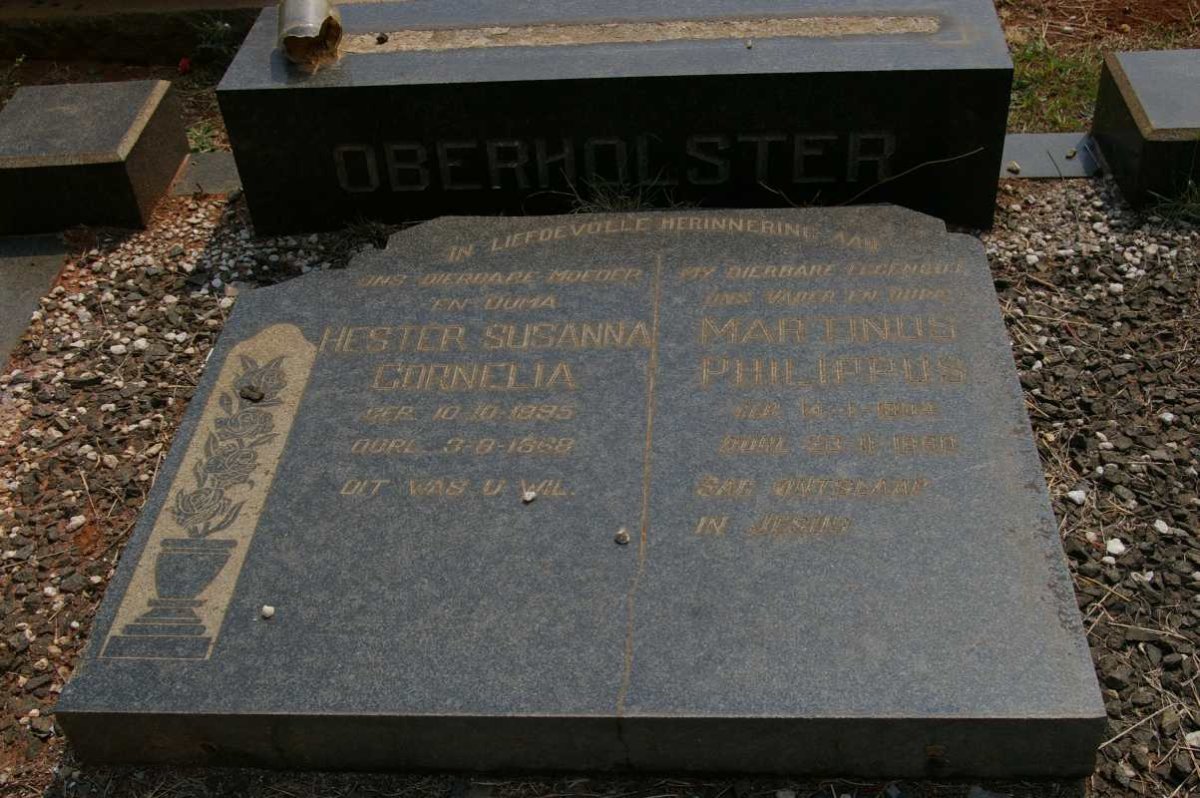 OBERHOLSTER Martinus Philippus 1894-1960 &amp; Hester Susanna Cornelia 1895-1968