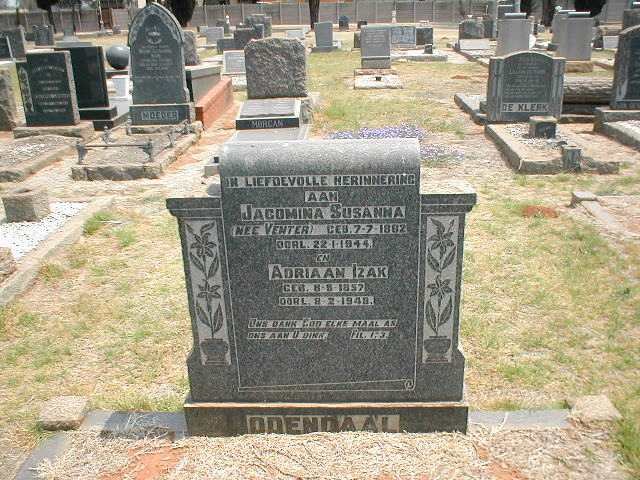 ODENDAAL Adriaan Izak 1857-1948 &amp; Jacomina Susanna VENTER 1882-1944